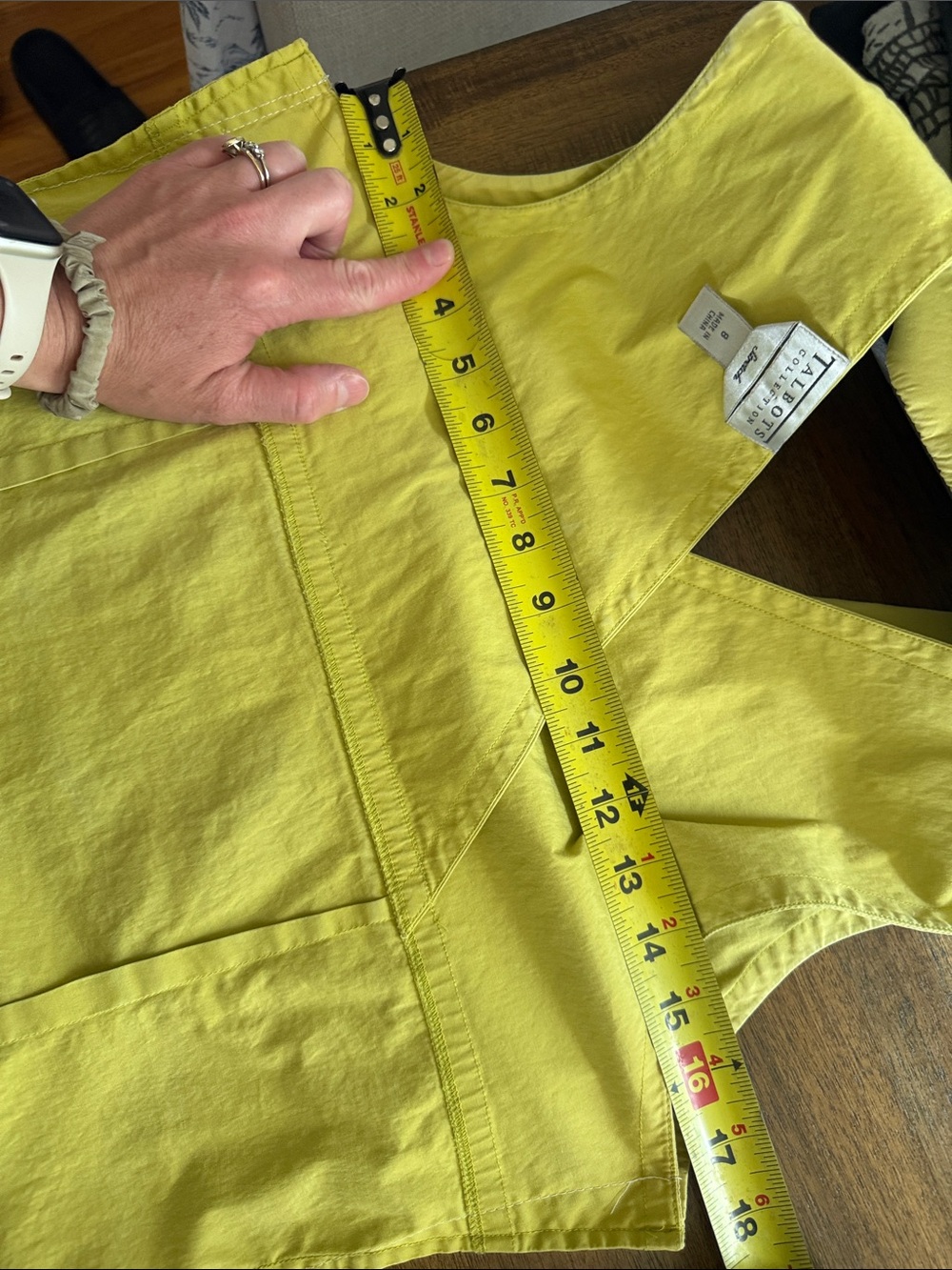 Vintage Talbots Collection Sleeveless open back Lime Button-Front Women's Top 8 - Picture 9 of 9